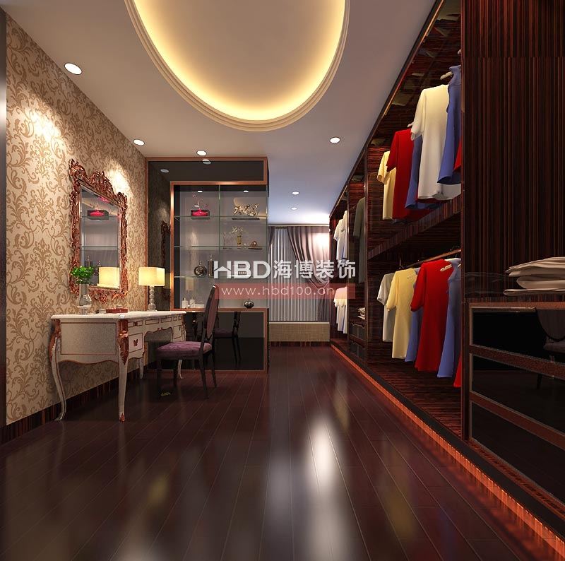 珠江新城天鑾別墅室內(nèi)裝修,衣帽間設(shè)計效果圖.jpg
